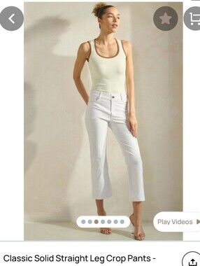 Yelete Classic Solid Straight Leg Crop Panfs